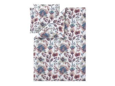 LIVARNO Satijnen dekbedovertrek 200 x 200 cm (Bloemen/wit)