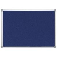 Q-CONNECT textielbord, met aluminium frame, 90 x 60 cm, blauw - thumbnail