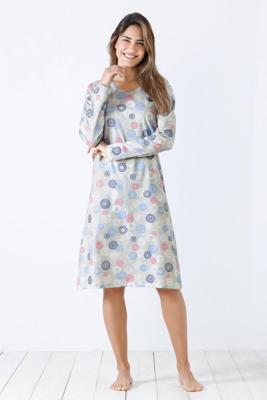 Dames nachthemd grafische cirkels Hajo Dames nachthemd grafische cirkels Hajo