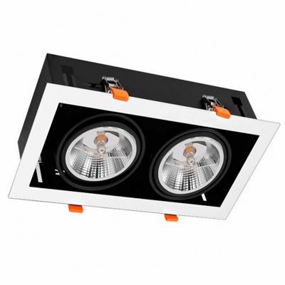 LED AR111 GU10 dubbele inbouwspot | wit met zwart, richtbaar | ThatsLed | Spotjes in plafond | Inbouwspots | Spotjes woonkamer | Led spots | ThatsLed