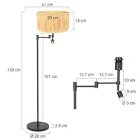 Steinhauer LeeslampStang zwart met strokleurige kap - 3718ZW - thumbnail