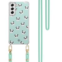 Samsung Galaxy S21 FE hoesje met mint koord - Panda print - thumbnail