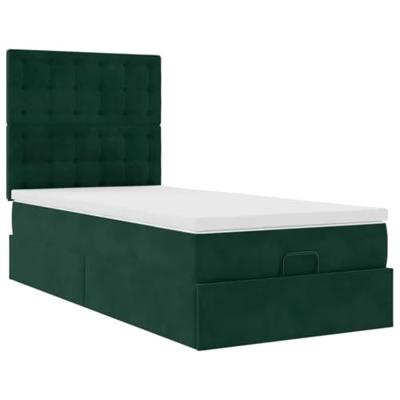 Ottoman bed met matrassen en LED's 100x200cm fluweel