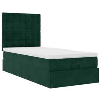 Ottoman bed met matrassen en LED's 100x200cm fluweel - thumbnail