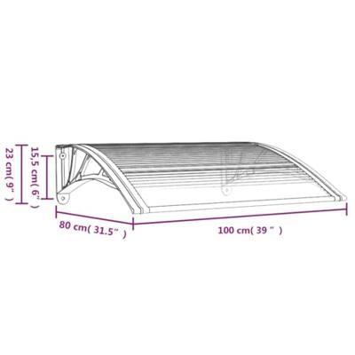 VidaXL Deurluifel 100x75 cm polycarbonaat zwart en transparant VidaXL Deurluifel 100x75 cm polycarbonaat zwart en transparant