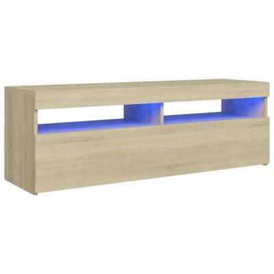 Tv-meubel met LED-verlichting 120x35x40 cm sonoma eikenkleurig