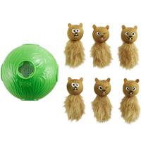 Outward Hound Nina ottosson dog snuffle n' treat bal groen - thumbnail