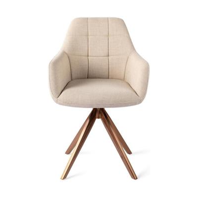 Jesper Home Draaibare Eetkamerstoel 'Noto' Turn Rose, kleur Overnight Oats