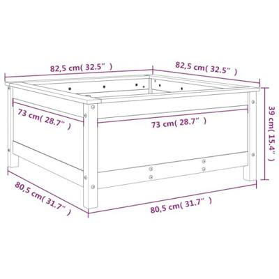 Plantenbak 82,5x82,5x39 cm massief grenenhout wit Plantenbak 82,5x82,5x39 cm massief grenenhout wit