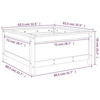 Plantenbak 82,5x82,5x39 cm massief grenenhout wit - thumbnail