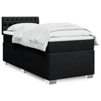 Boxspring met matras stof zwart 80x200 cm - thumbnail