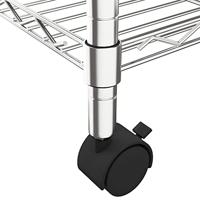 Opbergrek 5-laags met wielen 250 kg 75x35x155 cm chroomkleurig - thumbnail