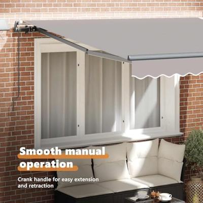 VidaXL Inklapbaar zonnescherm lichtgrijs 350 x 250 cm stof