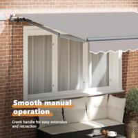 VidaXL Inklapbaar zonnescherm lichtgrijs 350 x 250 cm stof - thumbnail