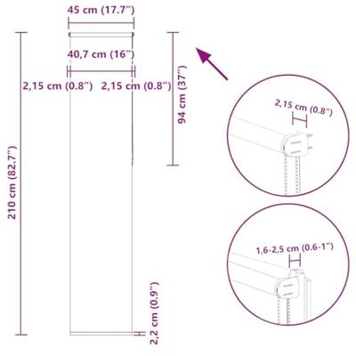 Rolgordijn verduisterend 45x210cm stofbreedte 40,7 cm polyester