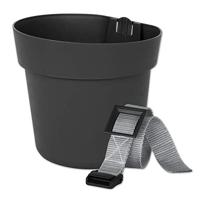 Balkonbak set Conny ø16 cm - steengrijs - thumbnail