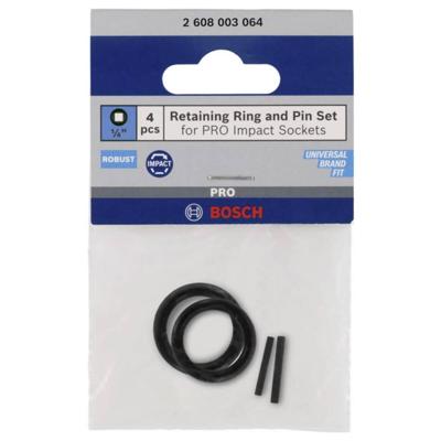 Bosch Accessoires Pin en ring 1/4" krachtdoppen | 4 stuks - 2608003064