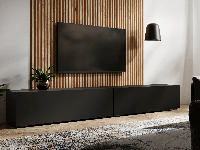 Tv-meubel KINGSTON 2 klapdeuren 210 cm mat zwart - thumbnail