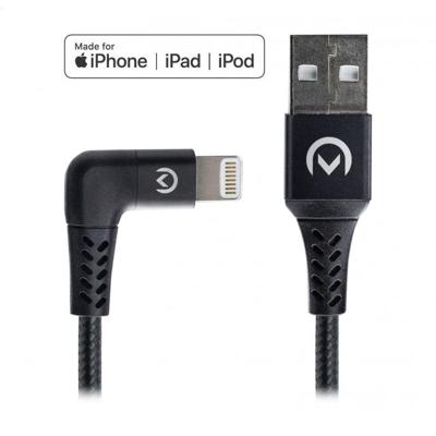 Mobilize Strong Nylon 90° Cable Apple MFi Lightning 1.5m. 12W Black