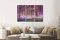 Schilderij - Magisch bos, paars, 120x80cm, 3 luik, premium print - thumbnail