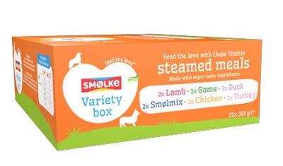 Smølke Tasty Variety Box combipack vers gestoomd nat hondenvoer 2 x (12 x 395 g) Smølke Tasty Variety Box combipack vers gestoomd nat hondenvoer 2 x (12 x 395 g)