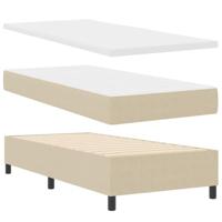 Boxspring bed Lichtgrijs en wit. 203 x 80 x 88 cm Katoenen stof - thumbnail