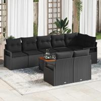 Tuinbankenset met opslag 9 pcs Zwart poly rattan - thumbnail