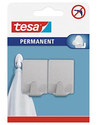 tesa tesa® permanente haak rechthoekig L metaal Inhoud: 1 stuk(s) tesa tesa® permanente haak rechthoekig L metaal Inhoud: 1 stuk(s)