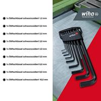 Wiha Stiftsleutelset | in Classic houder | Zeskantkogelkop | 10-delig | chemisch gezwart | in blister - 3992 - 03992 - thumbnail