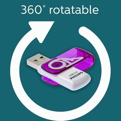 Philips FM64FD00B USB flash drive 64 GB USB Type-A 3.0 (3.1 Gen 1) Paars, Wit