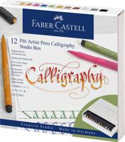 Faber Castell FC-167512 Tekenstift Faber-Castell Pitt Artist Kalligrafieset Studiobox 12 Stuks - thumbnail