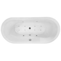 Wiesbaden Libero vrijstaand whirlpool ligbad 170x80 cm acryl glans wit met waste chroom - thumbnail