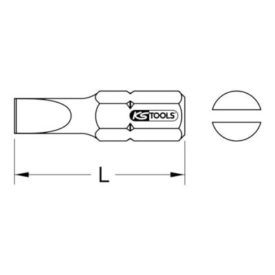 KS Tools 918.3320 Gleuf-bit 6 mm S2-staal Vernikkeld C 6.3 1 stuk(s)