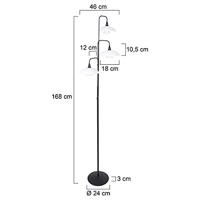 Steinhauer Moderne leeslampTallerken 3-lichts zwart met wit - 2659ZW - thumbnail