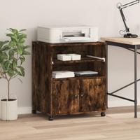 Printerkastje met wielen 60x48x74 cm gerookt eikenkleurig - thumbnail