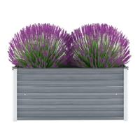 VidaXL Plantenbak verhoogd 100x40x45 cm gegalvaniseerd staal grijs - thumbnail