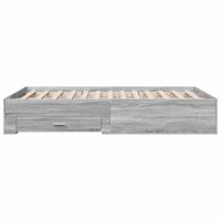 Bedframe met lades bewerkt hout grijs sonoma eiken 135x190 cm - thumbnail