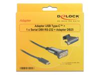 DeLOCK 62904 seriële kabel Zwart 1,8 m USB Type-C RS-232 - thumbnail