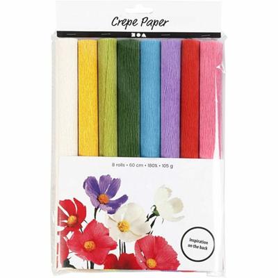 Creativ Company Crêpepapier standaard kleuren, 8 vellen - thumbnail