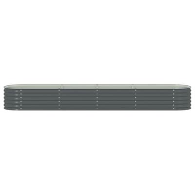 VidaXL Plantenbak verhoogd 400x80x44 cm gegalvaniseerd staal grijs