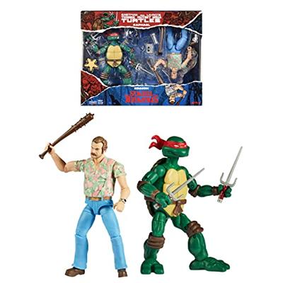 Teenage Mutant Ninja Turtles & Stranger Things Action Figure Double Pack - Raphael & Hopper