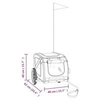 Hondenfietstrailer oxford stof en ijzer oranje en grijs - thumbnail