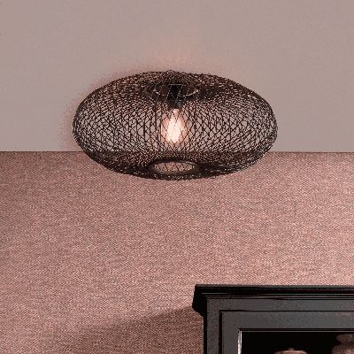 GOOD&MOJO Plafondlamp 'Cango' Bamboe, kleur Zwart