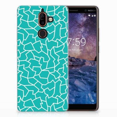 Nokia 7 Plus Hoesje maken Cracks Blue Nokia 7 Plus Hoesje maken Cracks Blue