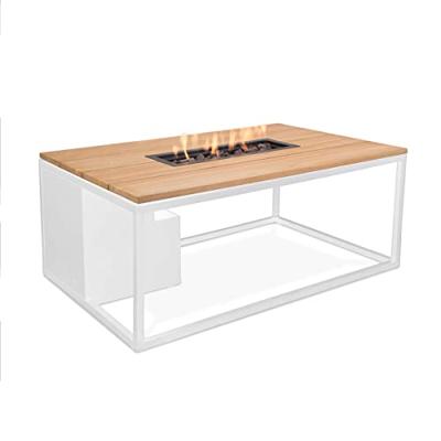 Cosi: Cosiloft 120 Vuurtafel Rechthoek Teak Tafelblad - wit