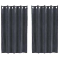 VidaXL Verduisterende gordijnen 2 pcs lichtgrijs 140 x 140 cm fluweel - thumbnail