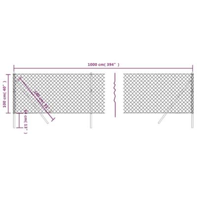 VidaXL Gaashek 1x10 m antracietkleurig