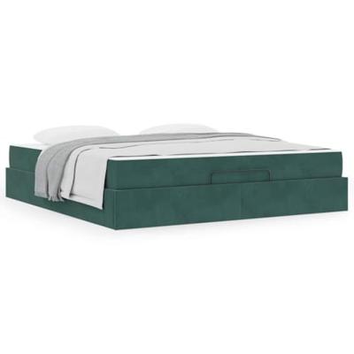 Bedframe Donkergroen 180 x 200 cm Fluweel