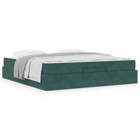 Bedframe Donkergroen 180 x 200 cm Fluweel - thumbnail