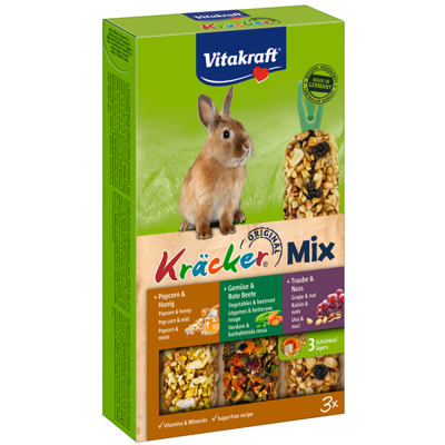 Vitakraft Kräcker Trio Mix dwergkonijnensnack 3-in-1